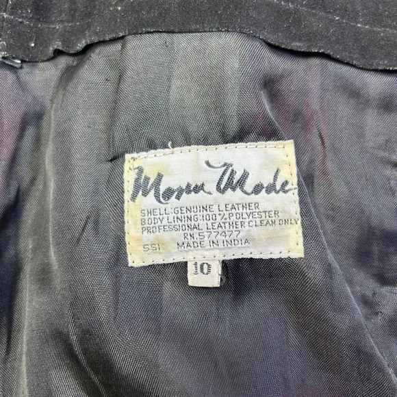 Vintage Mona Mode Suede Wool Plaid Button Front A-Line Skirt Size 10‎ Patchwork - Picture 6 of 7